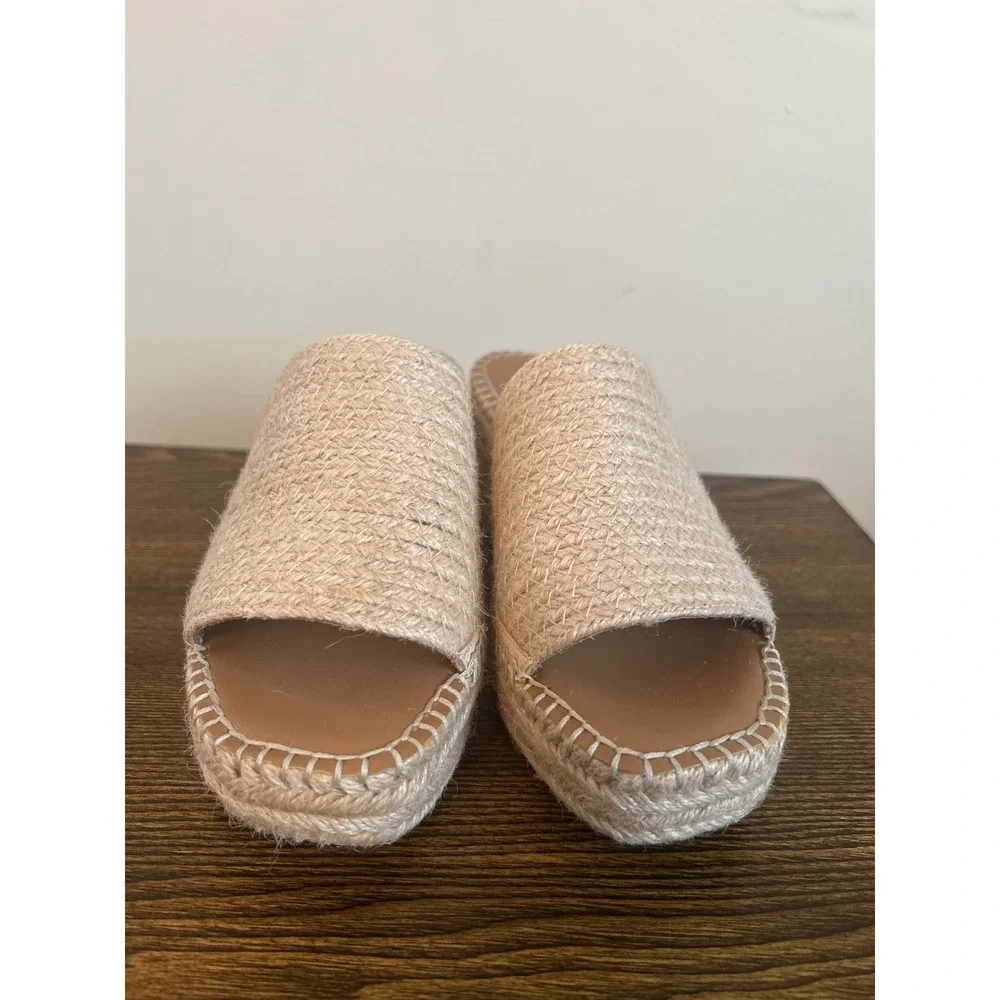 Nordstrom Rack Claire Beige Woven Espadrille Wedge Sandals RKCLAIRE-FAB 6.5M